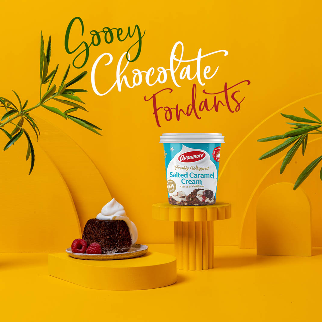 Gooey Chocolate Fondants With Caramel Cream