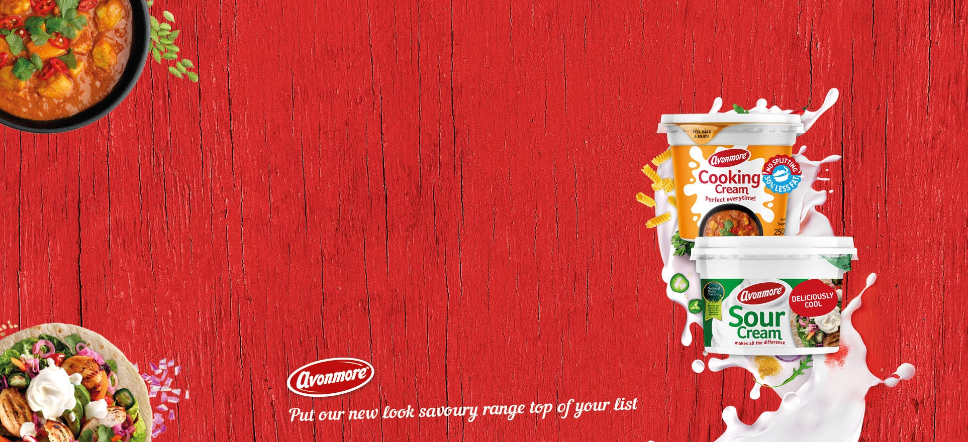 Avonmore Cream, Put our new look savoury range top of your list